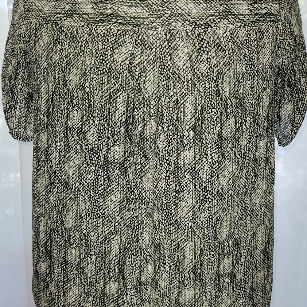 Michael Kors Snakeskin Print Sheer Blouse Women's Size Small, loose fit - Picture 3 of 5